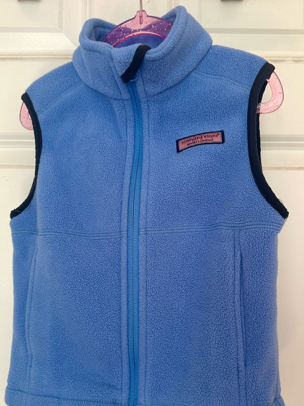 Vineyard Vines Girls Fleece Vest Blue Full Zip Size 6